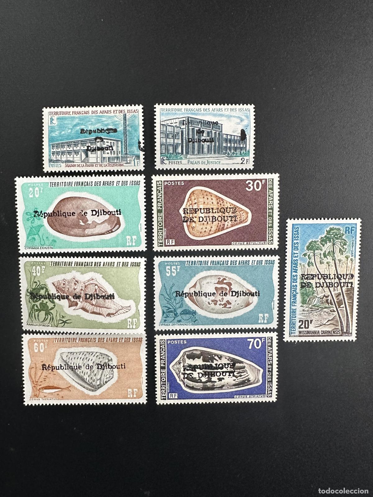 Sellos: Yibuti 1977 Mi. La A-N 195 (9v) por sobrecarga local bombardea edificios y palmeras