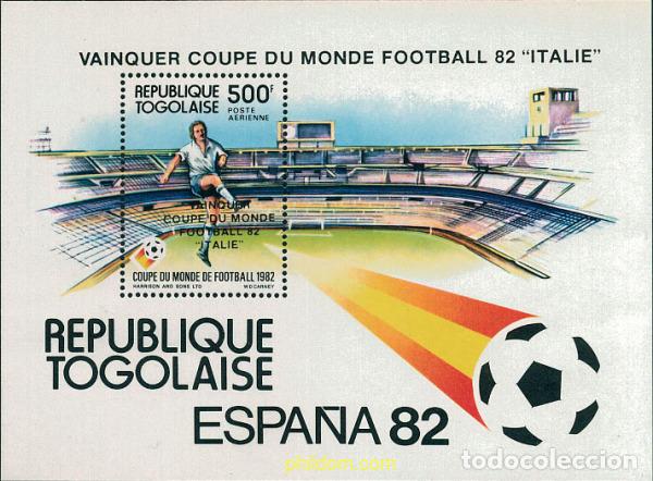 Sellos: 54431 MNH TOGO 1983 COPA DEL MUNDO DE FUTBOL. ESPA&Ntilde;A-82. VENCEDORES