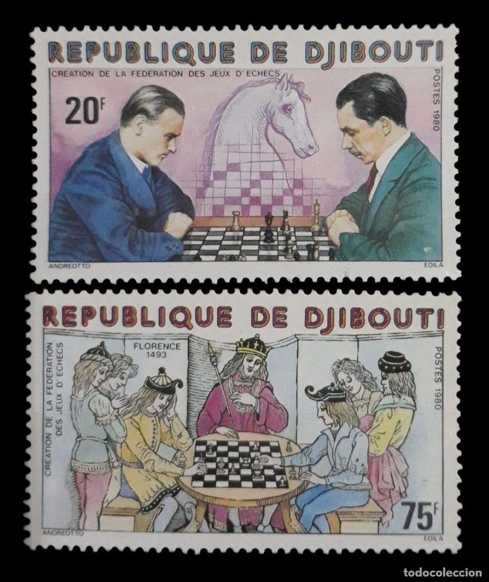 Sellos: REP&Uacute;BLICA DE YIBUTI 1980 Ajedrez. NUEVO - MNH.