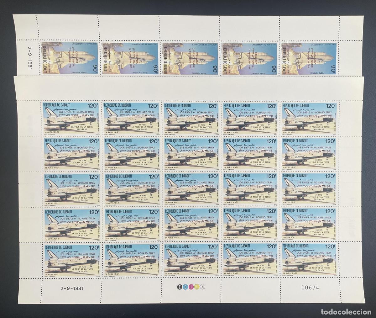 Sellos: Yibuti 1981 YT PA 157-158 sobrecargado lanzadera espacial Columbia