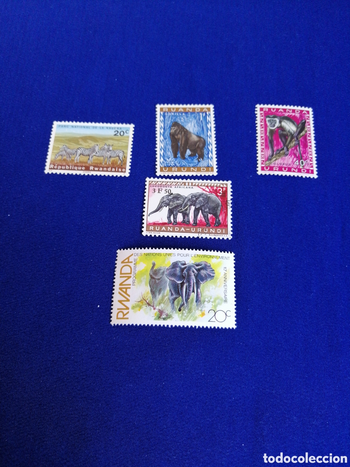 Sellos: REPUBLIQUE RWANDAISE - RUANDA LOTE ANIMALES SELLOS USADOS