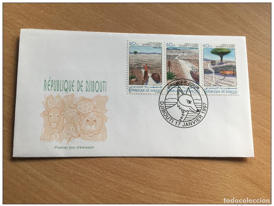 Briefmarken: Yibuti 1997 FDC Cuentos y leyendas Turtle Fox Mi. 629-631
