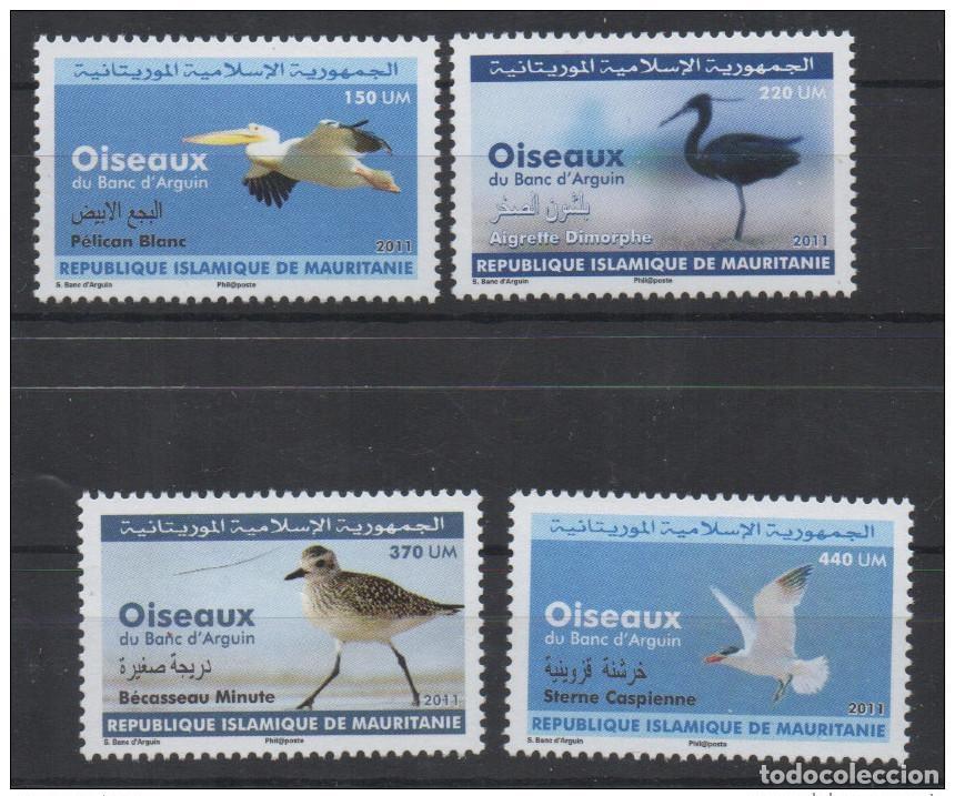 Sellos: Mauritania 2011 Mi. 1191 - 1194 Fauna del Banc d'Arguin P&aacute;jaros MNH**