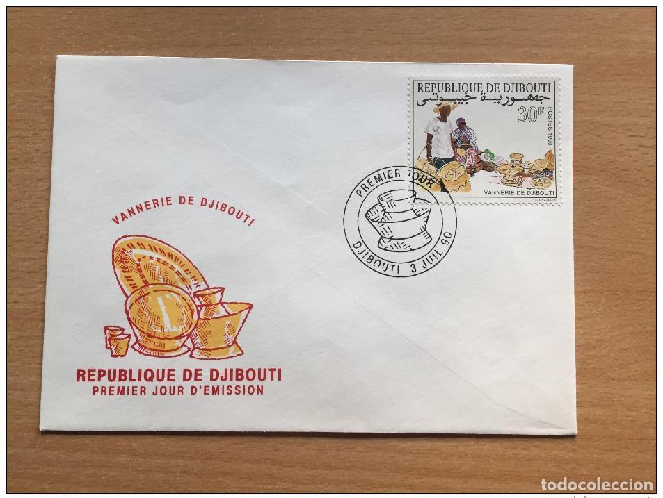 Sellos: Yibuti 1990 Cester&iacute;a FDC de Handwerk Artwork Handcraft Mi. 537