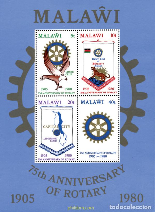 Sellos: 104446 MNH MALAWI 1980 75 ANIVERSARIO DEL CLUB ROTARIO INTERNACIONAL