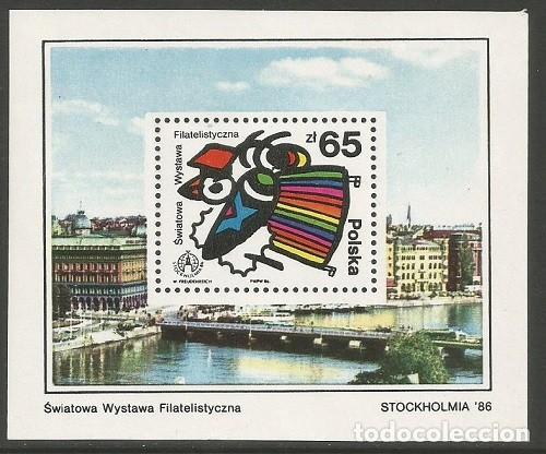 Sellos: POLONIA - BLOQUE PEQUE&Ntilde;O 1986 - STOCKHOLM - EXPOSICI&Oacute;N FILAT&Eacute;LICA MUNDIAL - NUEVO