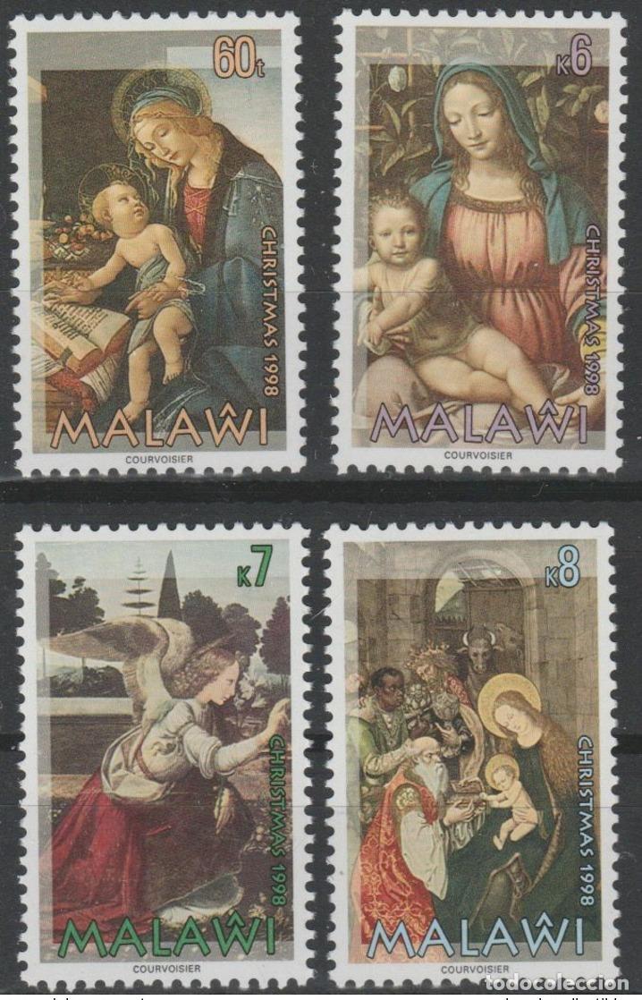 Sellos: Malawi 1998 Mi. 694 - 697 Navidad Natal Botticelli Da Vinci Pintura art&iacute;stica