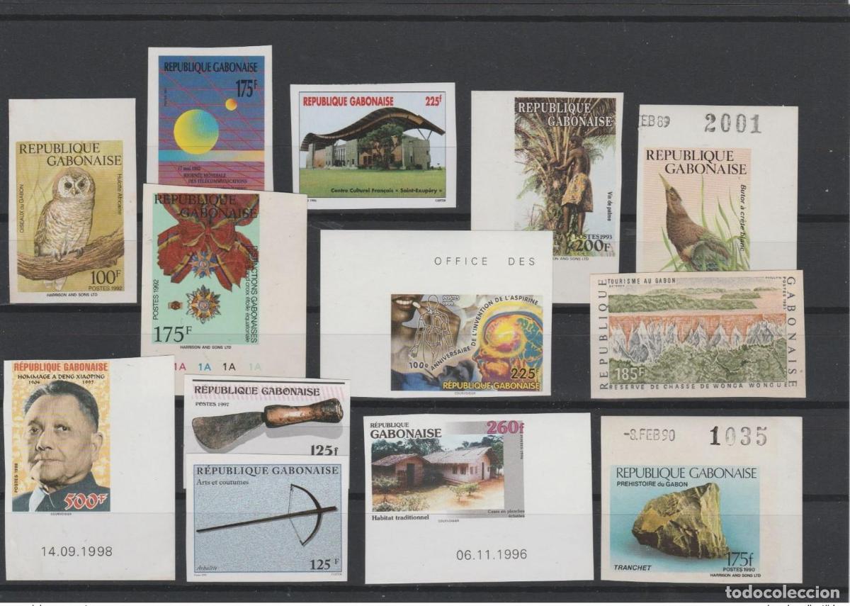 Sellos: Gab&oacute;n 1990 - 2010 Lote 13 x ND Imperf Xiaoping Saint-Exup&eacute;ry sin serrar
