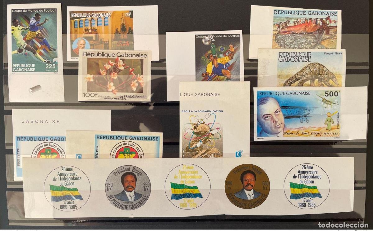 Sellos: Gab&oacute;n 1990 - 2010 Lote 12 x ND Imperf Football Pangolin Wildlife UPU Religion Bongo