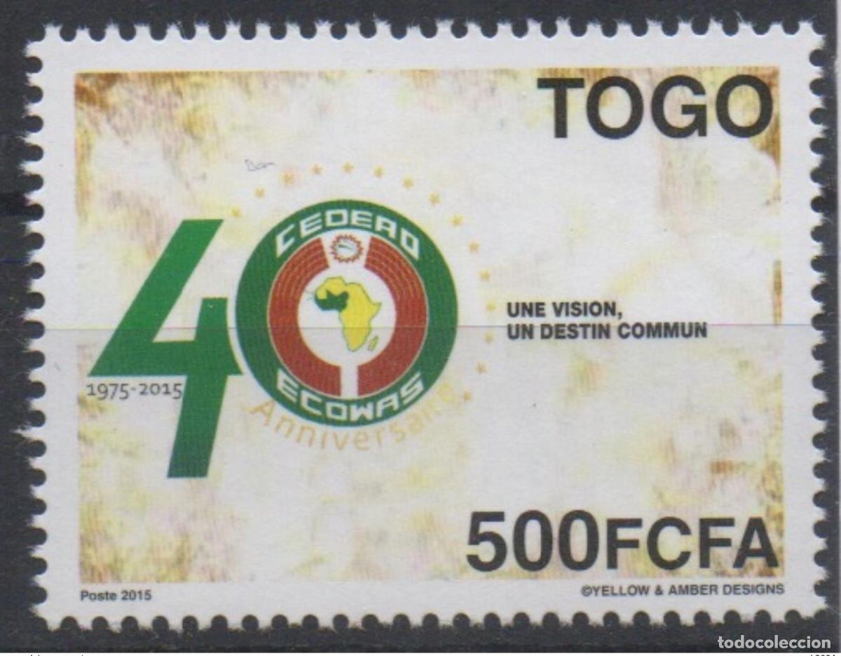 Sellos: Togo 2015 Emisi&oacute;n conjunta CEDEAO 40 a&ntilde;os