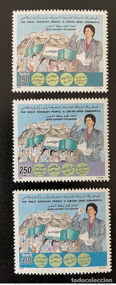 Stamps: Libia 1998 Mi. 2535 - 2537 Declaraci&oacute;n de la Autoridad Pueblo Gadafi