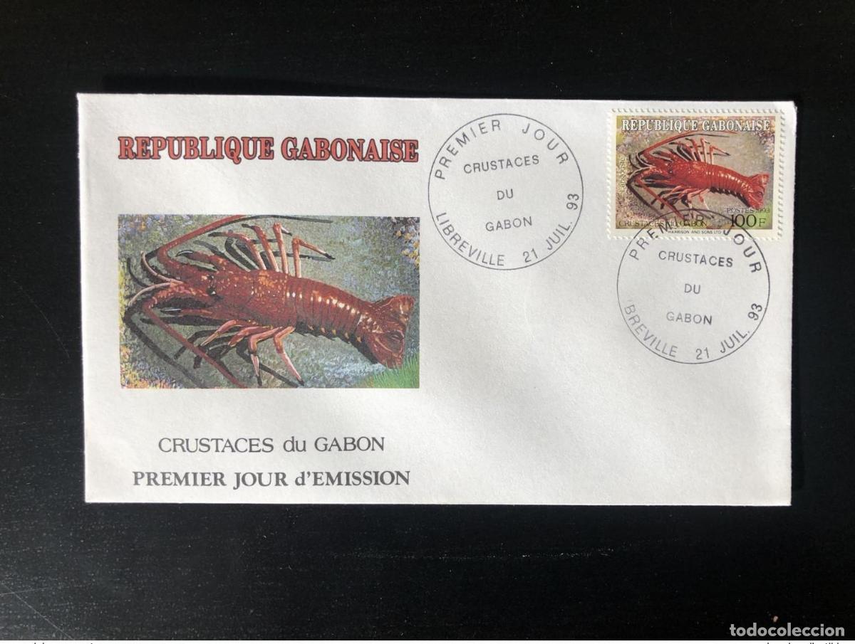 Stamps: Gab&oacute;n 1993 Mi. 1155 FDC Crust&aacute;ceos Langosta Krebstiere &iexcl;RARO!