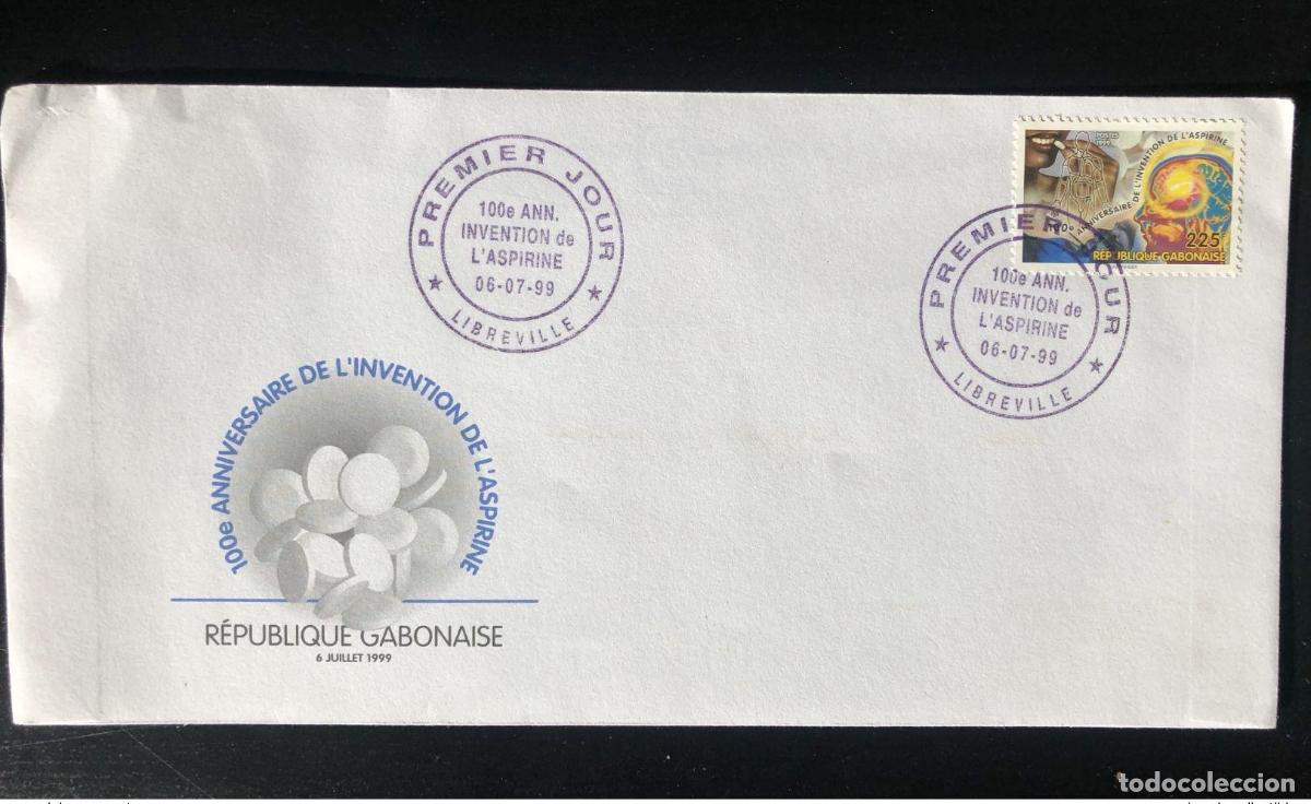 Stamps: Gab&oacute;n 1999 Mi. 1471 FDC 100 a&ntilde;os de invenci&oacute;n del medicamento con aspirina rara!