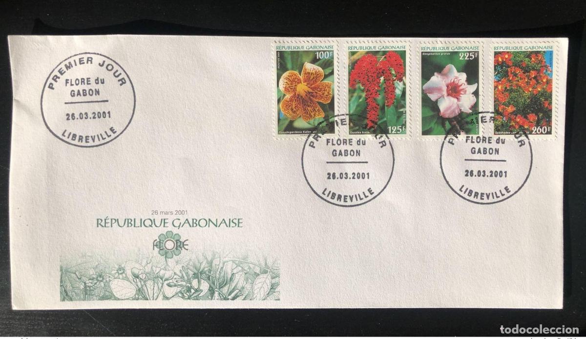 Sellos: Gab&oacute;n 2001 Mi. 1658 - 1661 FDC Flore Flora Bl&uuml;ten flores &iexcl;RARAS!