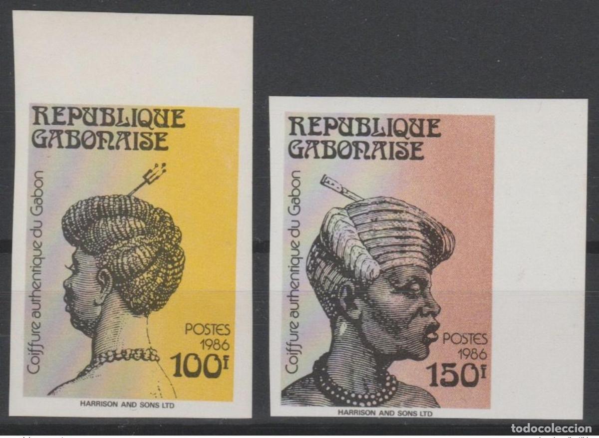 Sellos: Gab&oacute;n 1986 ND Imperf Mi. A978 B978 Aut&eacute;ntico peinado de Frisuren &iexcl;RARO!