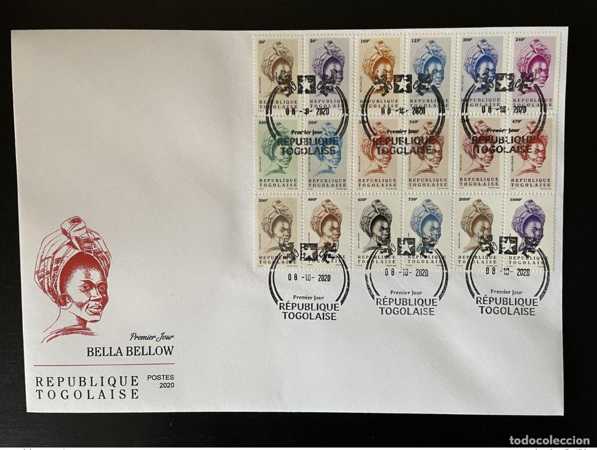 Sellos: Togo 2020 - Mi.? La serie actual BELLA BELLOW 18 FDC valora el primer d&iacute;a