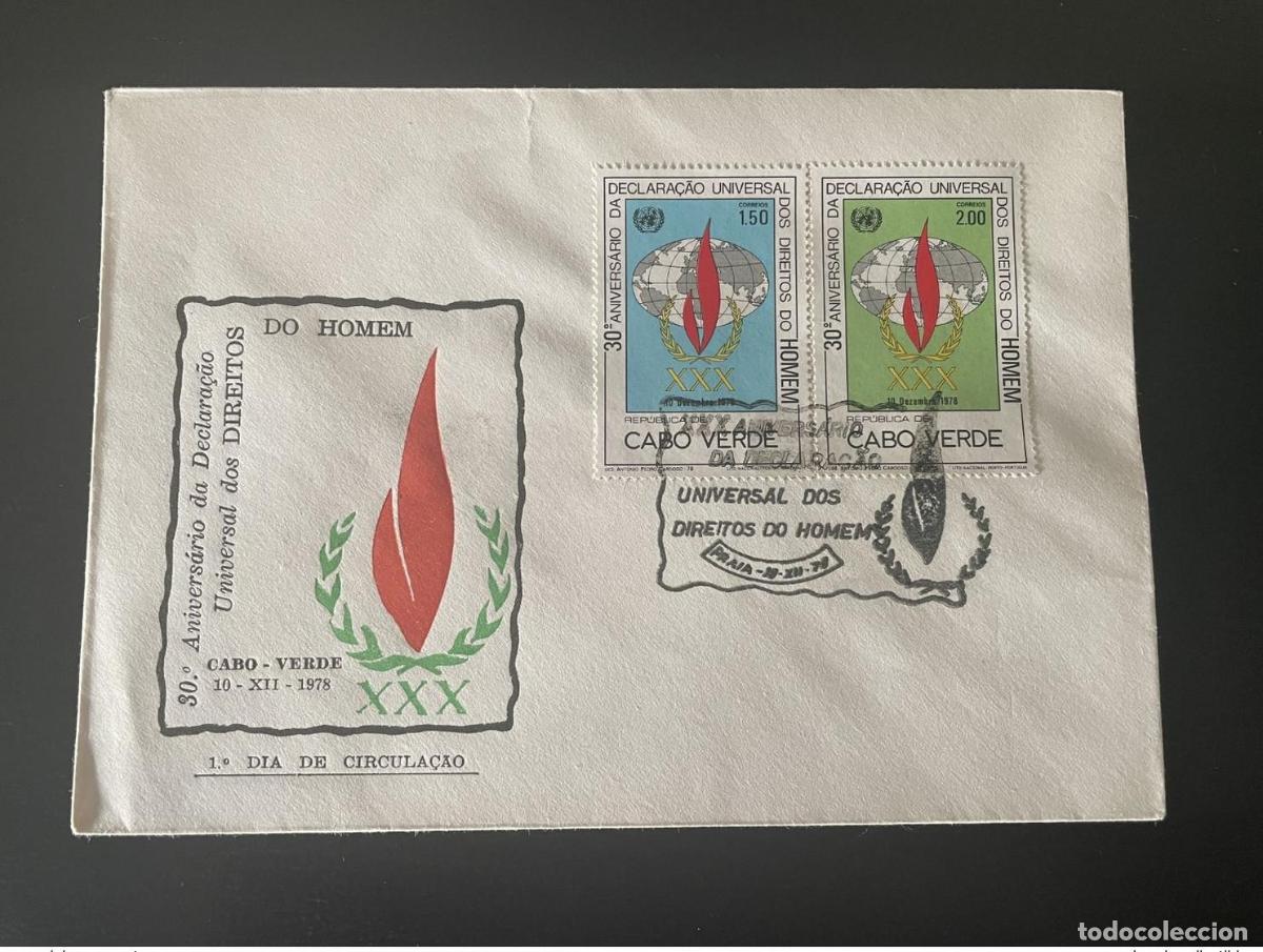 Sellos: Cabo Verde 1979 Mi. 397/398 FDC Derechos humanos Mapa de