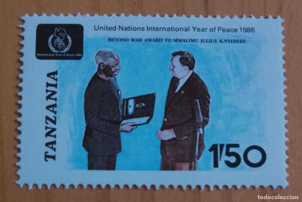 Sellos: TANZANIA - V/F 1&acute;50 - A&Ntilde;O 1986 - A&Ntilde;O INTERNACIONAL DE LA PAZ