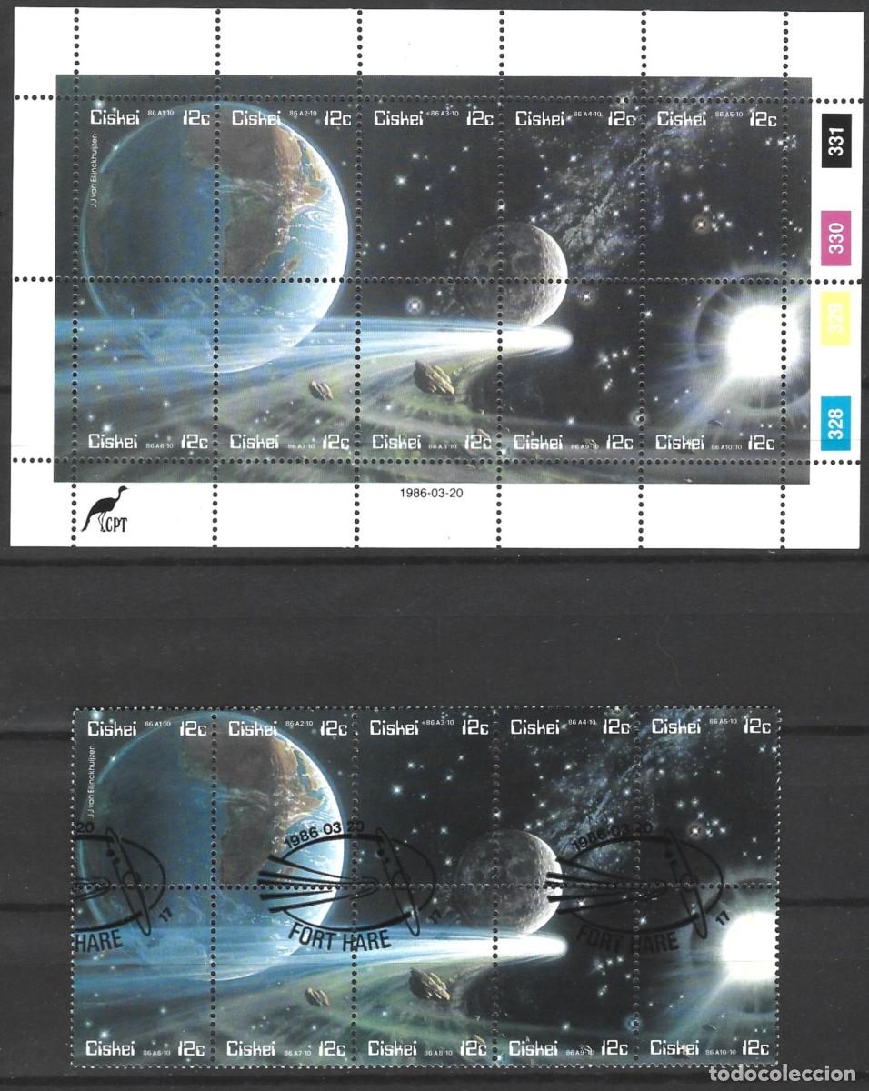 Sellos: CISKEI - DOS MINIPLIEGES CON 10 SELLO DE 12 CT. 1 MNH Y BORDE - 1 CON SELLO ESPECIAL