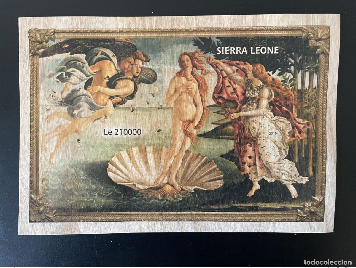 Sellos: Sierra Leona 2019 IMPERF ND Mi. &iquest;Bl.? Arte en madera de Sandro Botticelli Nacimiento Venus