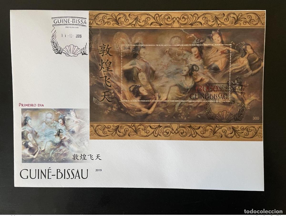 Sellos: Guinea-Bis&aacute;u 2019 FDC Mi. Bl. 1883 Arte chino Flying Apsara Dunhuang Wood