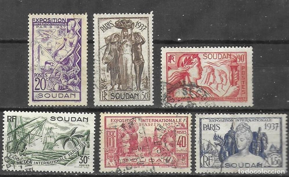 Sellos: SELLOS USADOS DE SUDAN FRANCES 1937, YT 93/ 98