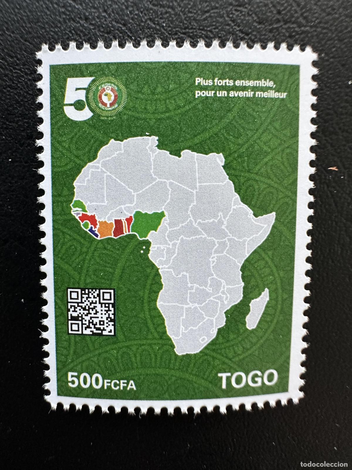 Sellos: Togo 2026 CEDEAO 50 a&ntilde;os &Aacute;frica juntos futuro mejor