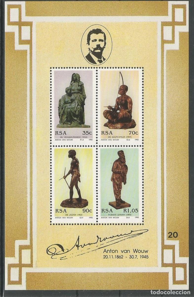 Sellos: RSA - SUD&Aacute;FRICA - 1992 - 130.&ordm;ANIVERSARIO DEL ESCULTOR ANTON VAN WOUW - BLOQUE MNH