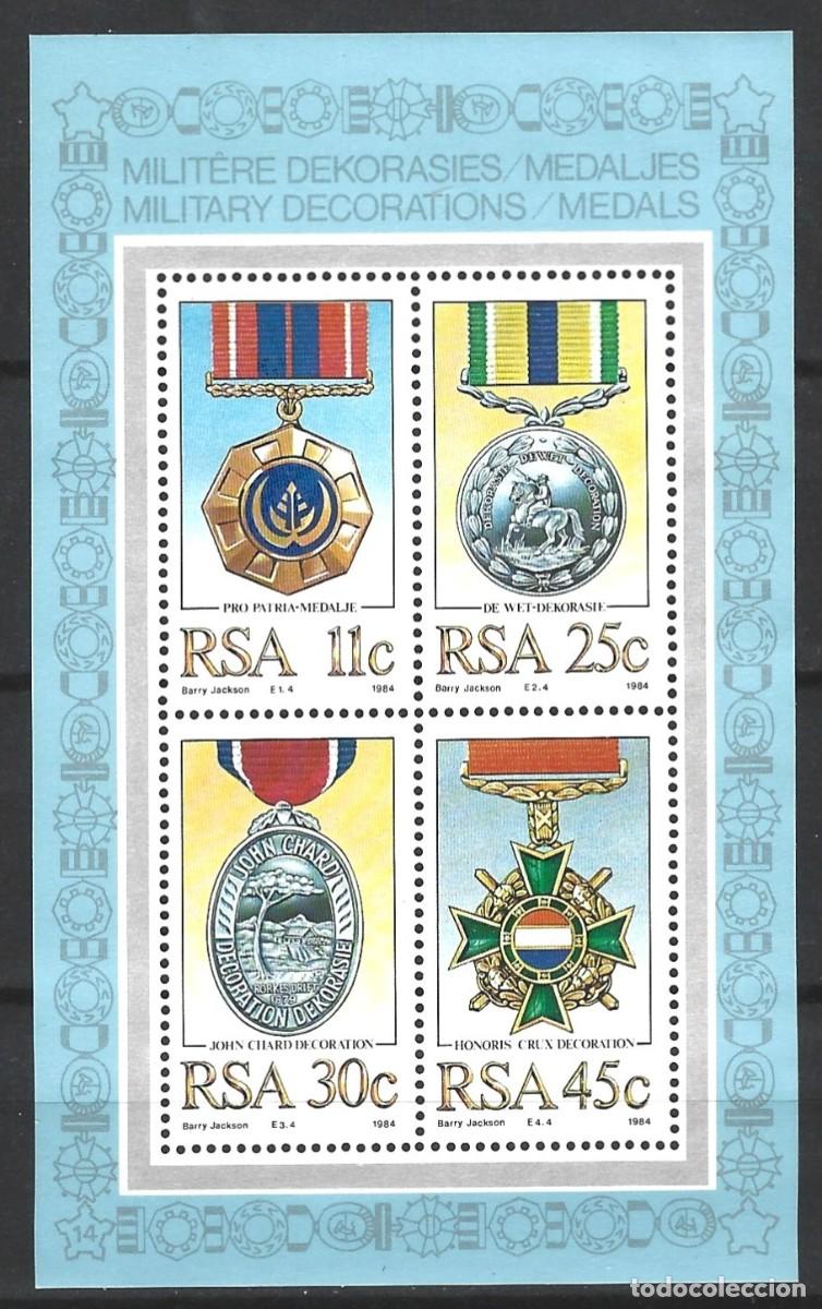 Sellos: RSA - SUD&Aacute;FRICA - 1984 - MEDALLAS MILITARES DE DECORACI&Oacute;N - BLOQUE MNH