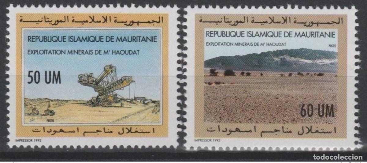 Sellos: Mauritania 1993 Mi. 1010 - 1011 Explotaci&oacute;n mineral M'Haoudat 2 val. **