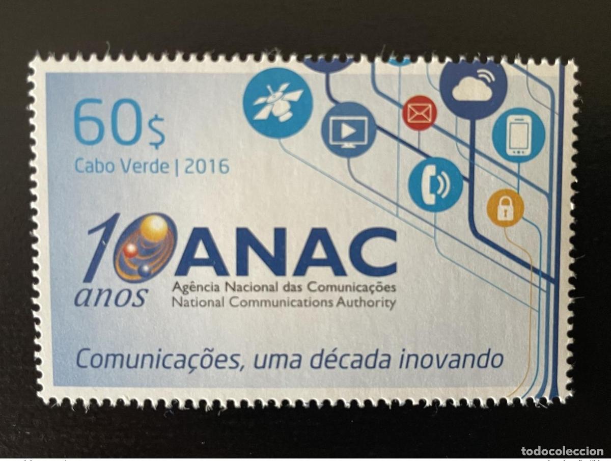 Sellos: Cabo Verde 2016 1048 de mayo 10 a&ntilde;os ANAC Comunica&ccedil;oes Autoridad Comunicaci&oacute;n