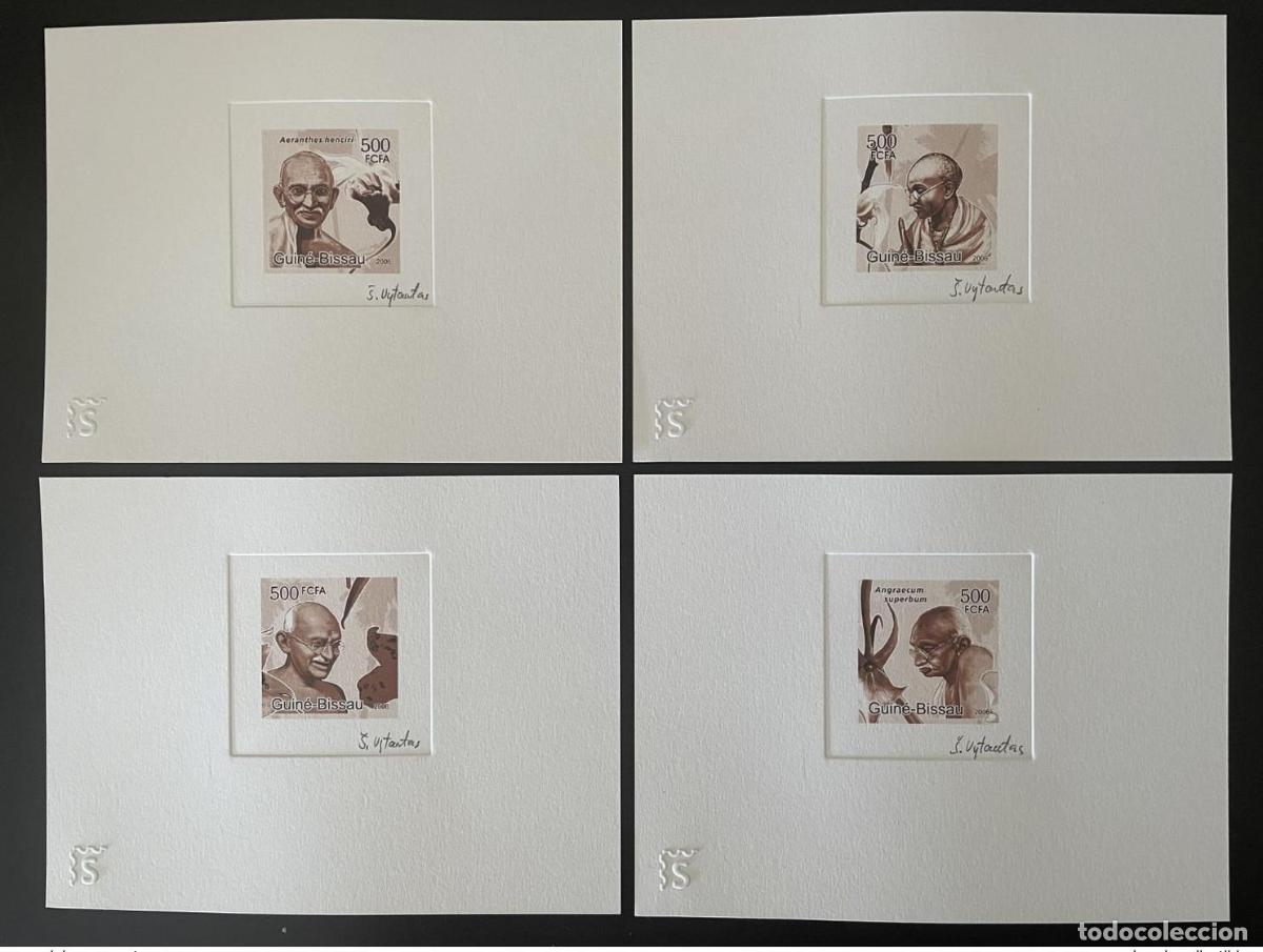 Sellos: Guinea Bissau 2006 Artist Proof Mi. 3421 - 3424 Mahatma Gandhi India BROWN