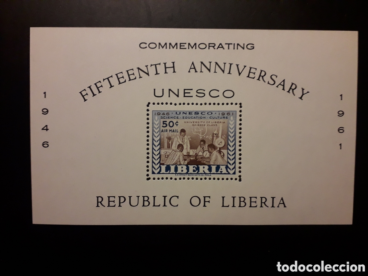 Sellos: LIBERIA YVERT HB 20 SERIE COMPLETA NUEVA *** 1961 UNESCO PEDIDO M&Iacute;NIMO 3&euro;