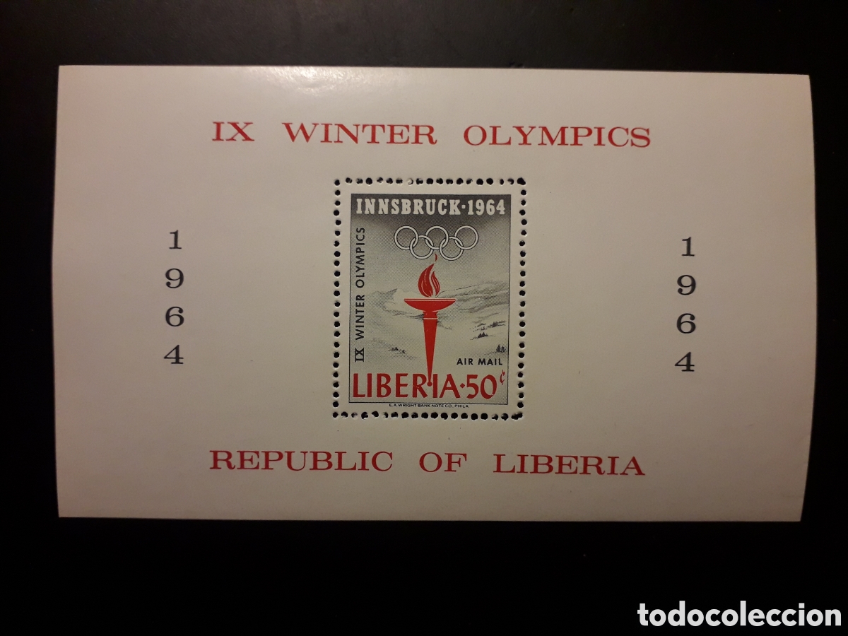 Sellos: LIBERIA YVERT HB 28 SERIE COMPLETA NUEVA *** 1964 OLIMPIADA INNSBRUCK PEDIDO M&Iacute;NIMO 3&euro;
