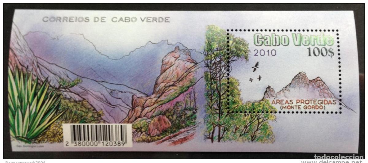 Sellos: Cabo Verde 2010 - &Aacute;reas protegidas Monte Gordo Birds B&ouml;gel block MNH