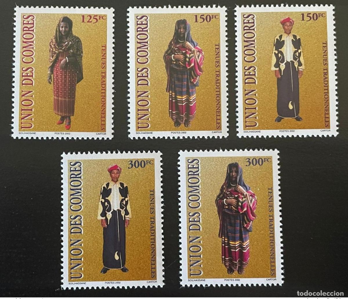 Sellos: Comoras 2002 Mi. 1782 - 1786 Trajes tradicionales Ropa de trachten MNH**