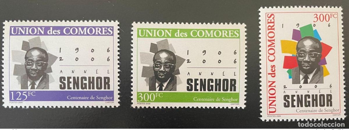 Sellos: Comoras 2007/2011 Mi. 3086 - 3089 Leopold Sedar Senghor 1906 Senegal 3 val.