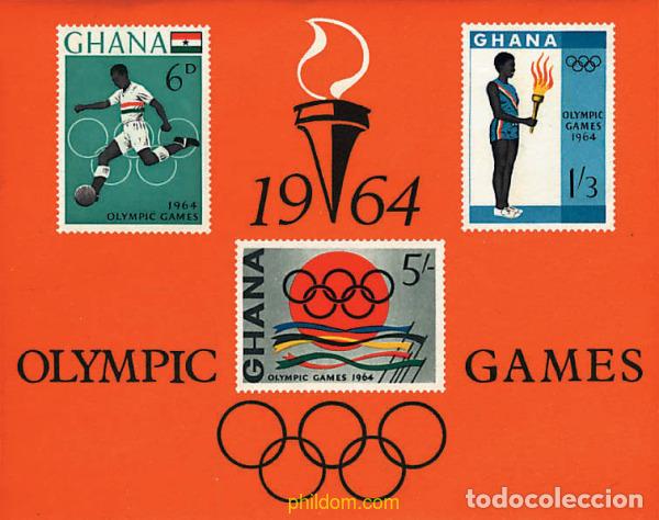 Sellos: 34111 MNH GHANA 1964 18 JUEGOS OLIMPICOS VERANO TOKIO 1964
