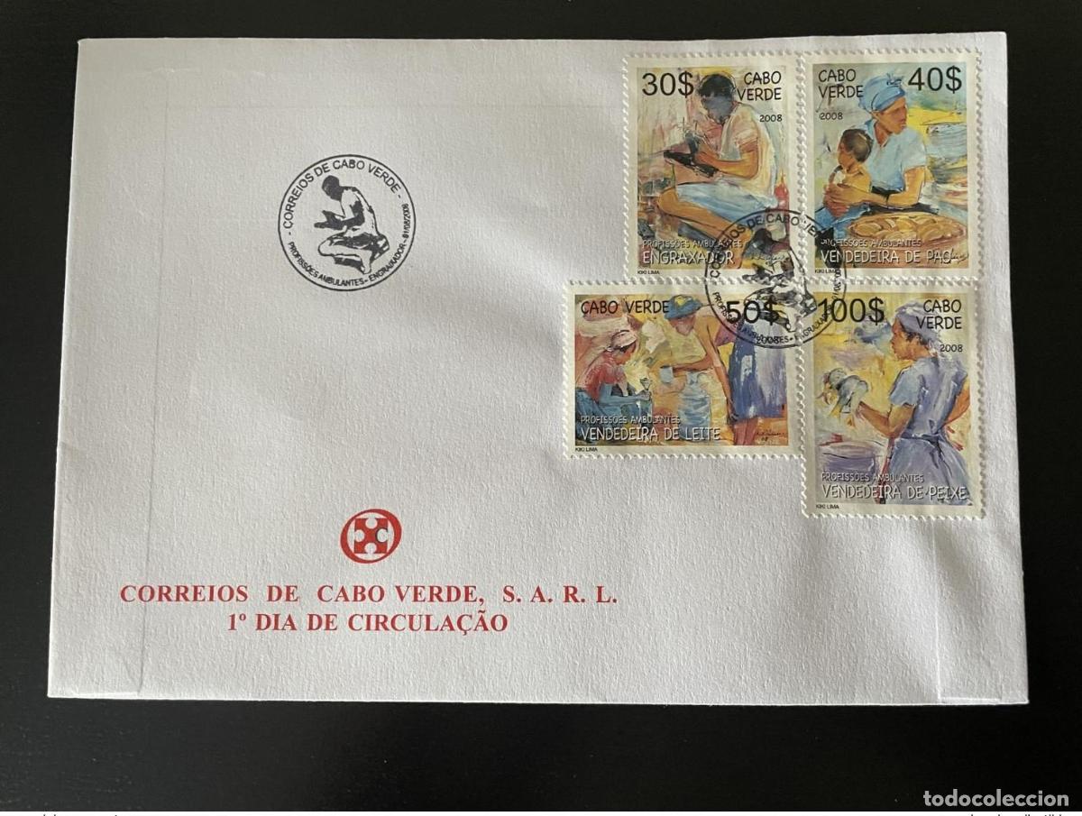 Sellos: Cabo Verde 2008 N&ordm; 930 - 933 FDC Profissoes itinerantes workers