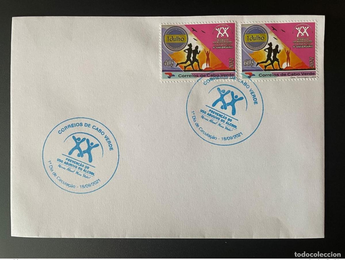 Sellos: Cabo Verde 2021 de mayo. &iquest;Bl.? FDC Menos alcohol pero vida del 1 al 2 julio val. 5 MM