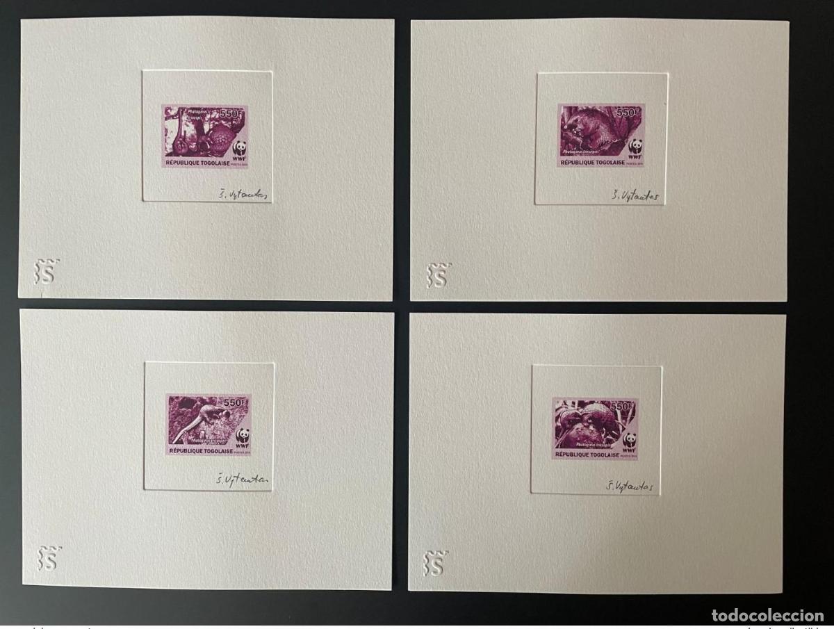 Sellos: Togo 2010 Prueba de artista Mi. 2092 - 2095 WWF Panda fauna Phataginus ROUGE
