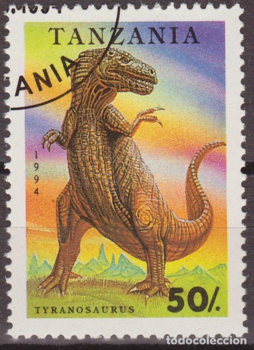 Sellos: Tanzania 1994 Scott 1218 Sello * Animales Prehistoricos Lagarto Tyranosurus Rex Yvert 1507