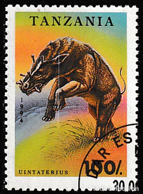 Sellos: Tanzania 1994 Scott 1219 Sello * Animales Prehistoricos Mamifero Uintaterius Yvert 1508 Michel 1769