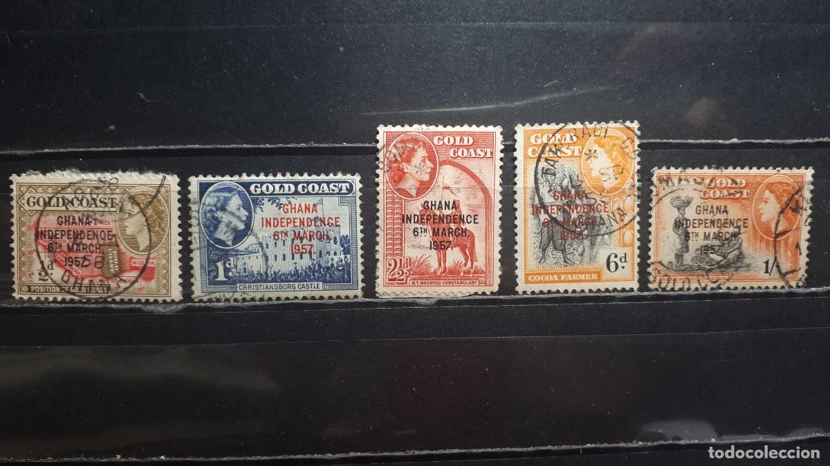 Sellos: GHANA. A&Ntilde;O 1957-8. &deg;. YVERT 1, 2, 3B, 5, 6.