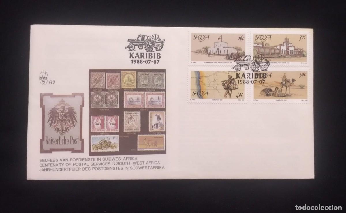 Sellos: TS) 1988 NAMIBIA, SOUVENIR SHEET, CENTENARY OF POSTAL SERVICES IN SOUTH-WEST AFRICA.