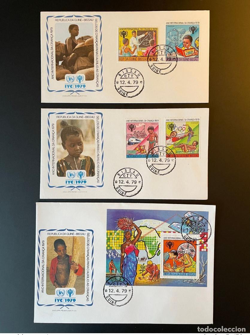 Sellos: Guinea-Bis&aacute;u 1979 Mi. 529 - 532A Bl. 147 FDC A&ntilde;o da Crian&ccedil;a IYC Year Child