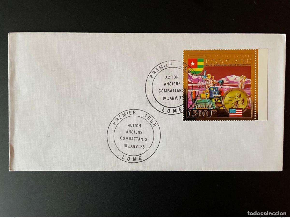 Sellos: Togo 1973 Mi. Portada del primer d&iacute;a Bl. 73 FDC para veteranos espacio Apolo 17