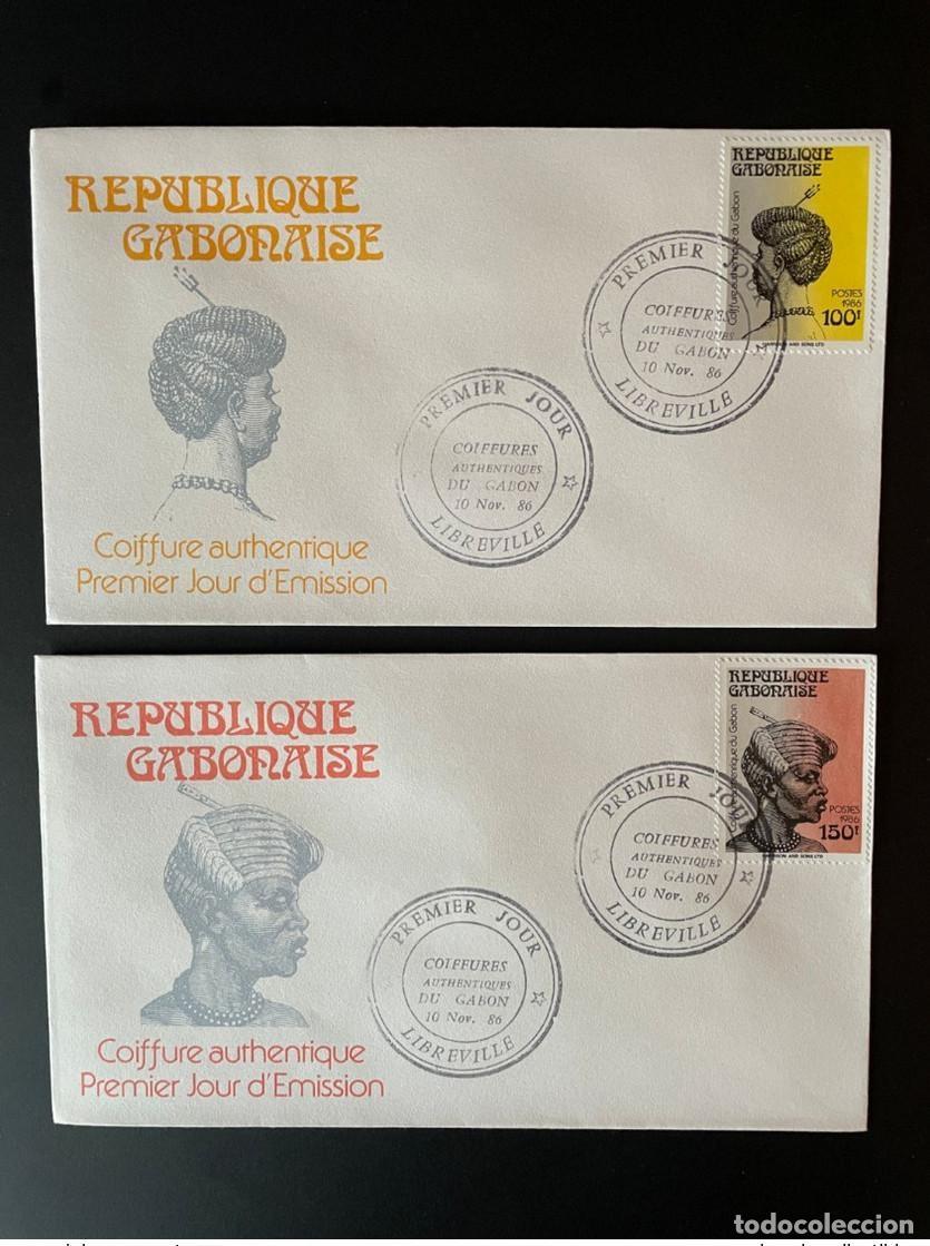 Sellos: Gab&oacute;n 1986 Mi. A-B 978 FDC 1st Day Cover Peinado aut&eacute;ntico