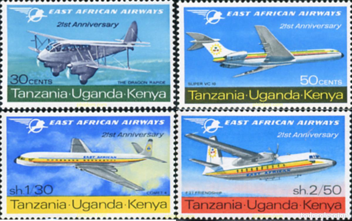 Sellos: 215081 MNH ESTE AFRICANO 1967 21 ANIVERSARIO DE EAST AFRICAN AIRWAYS