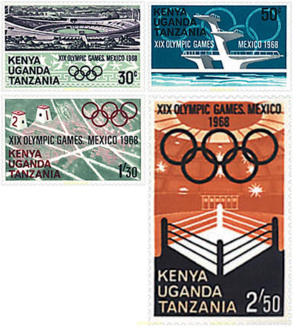 Sellos: 38908 MNH ESTE AFRICANO 1968 19 JUEGOS OLIMPICOS VERANO MEXICO 1968